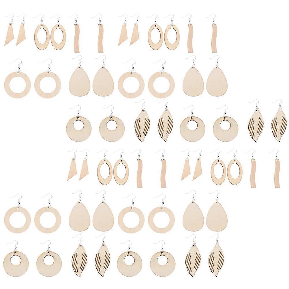Wooden Ear Pendants DIY Earring Making Set with Assorted Color Material