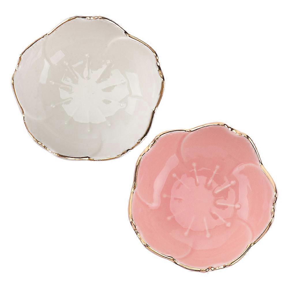 Cherry Blossom Ceramic Condiment Bowls for Kitchen 2Pcs Stylish Set