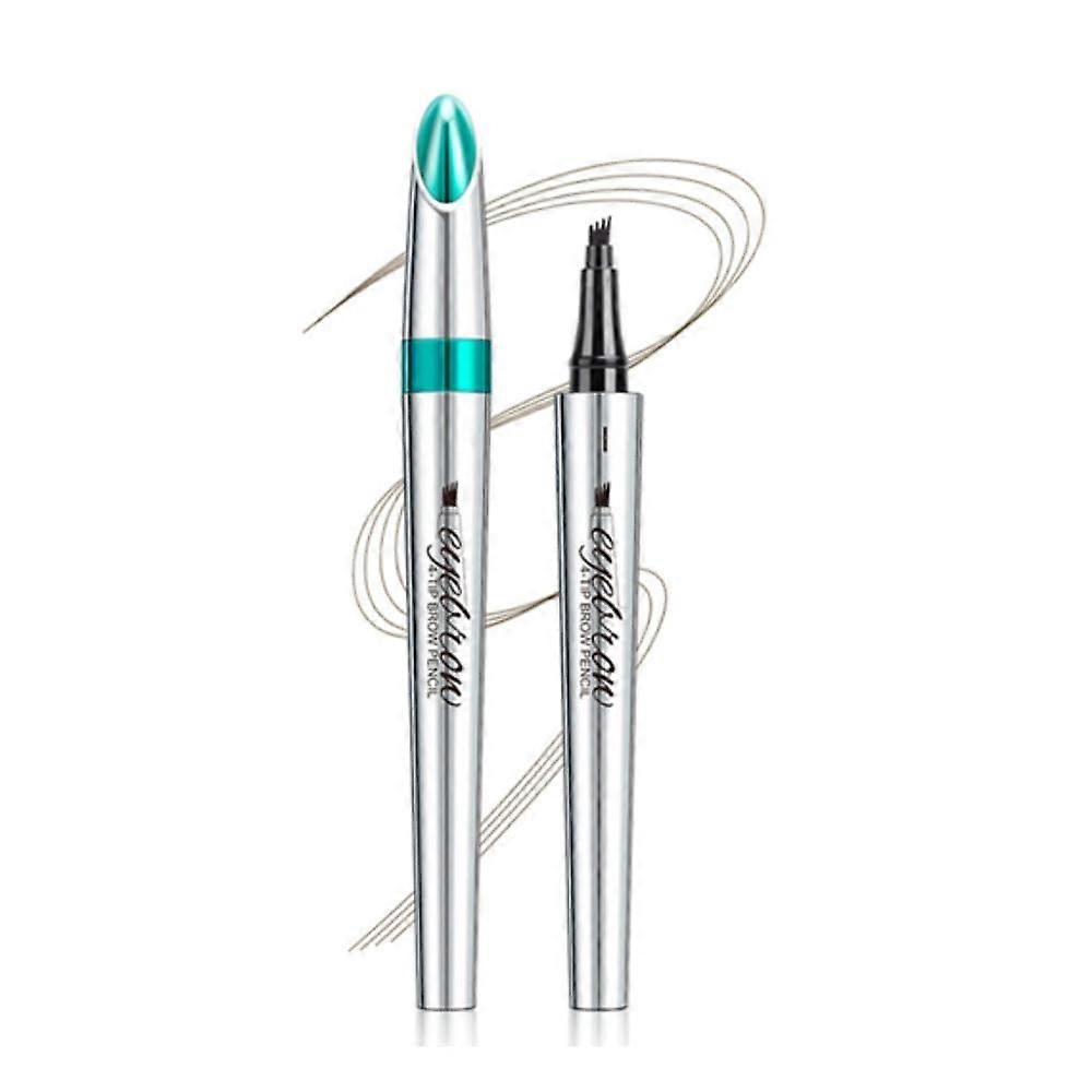 Waterproof Eyebrow Pencil 4 Fork Tip Microblading Pen Long Lasting Natural Brow Dark Brown 2 Pack