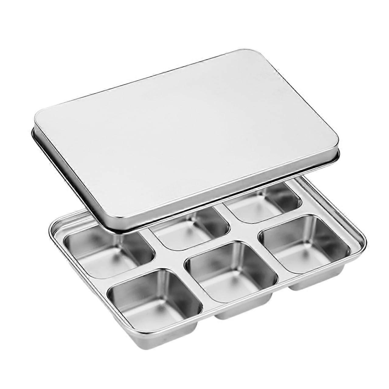 Stainless Steel Ice Cube Tray with Lid, Reusable Metal Mold for Drinks, Quick Release