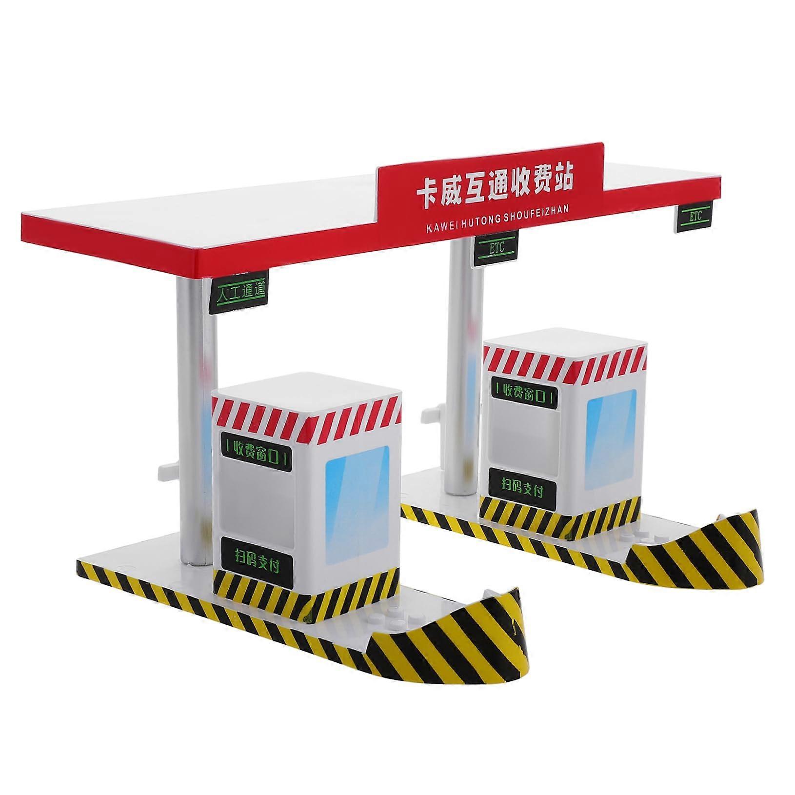 Interactive Toy Toll Booth Traffic Playset with Adjustable Barrier for Kids Educational Fun