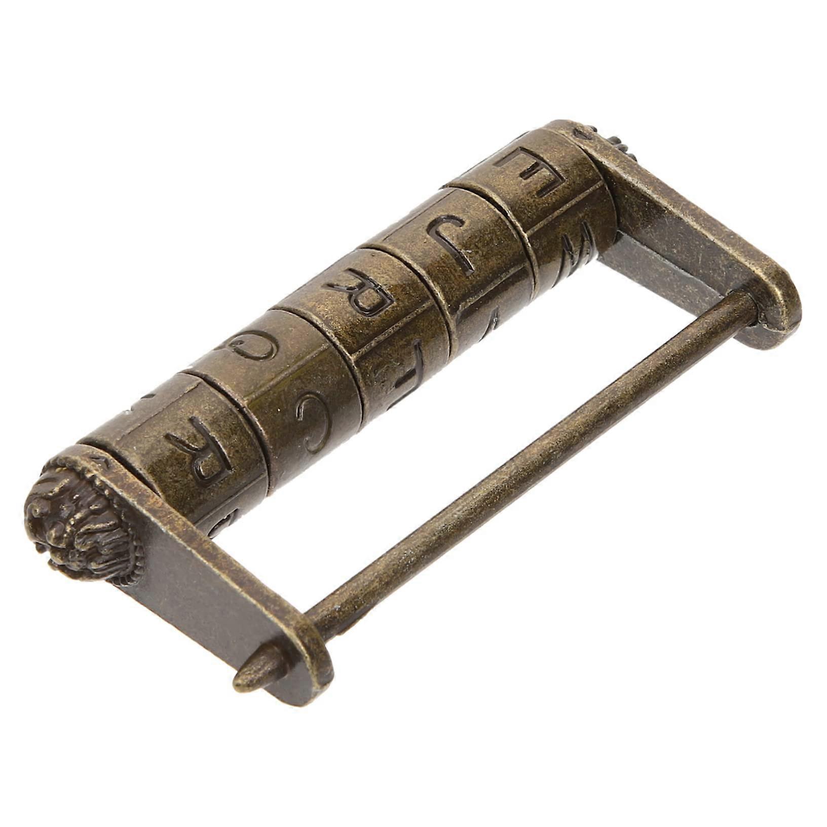 Vintage Padlock Antique Chinese Lock Combination Code Security Zinc Alloy Decorative Drawer