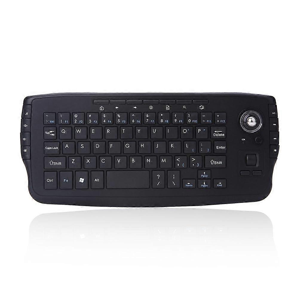 Wireless Ergonomic Mini Gaming Keyboard with BuiltIn Trackball and 15 Multimedia Control Keys