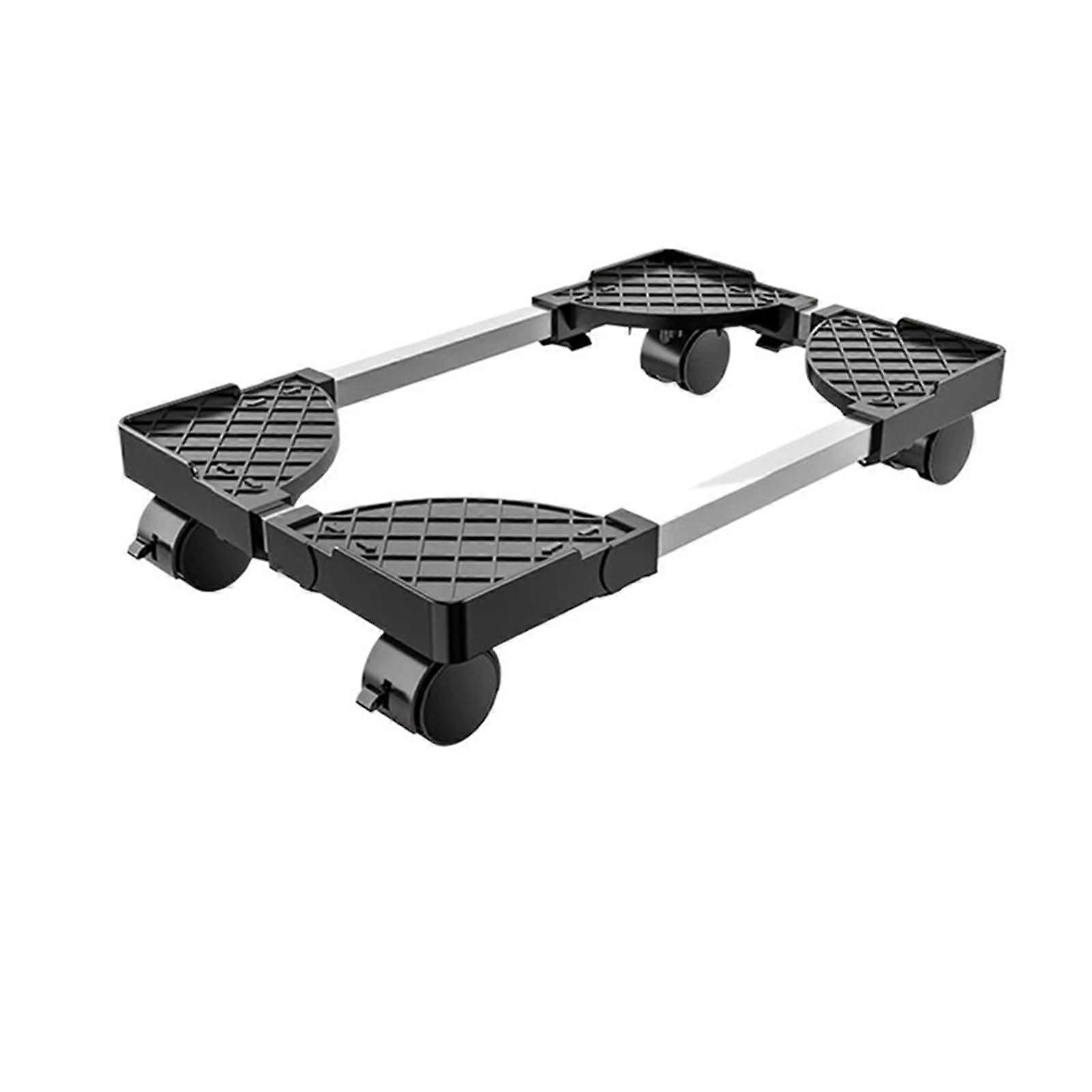 Computer Tower Stand with Wheels, Adjustable CPU Holder for Under Desk, Elevated PC Floor Riser Black