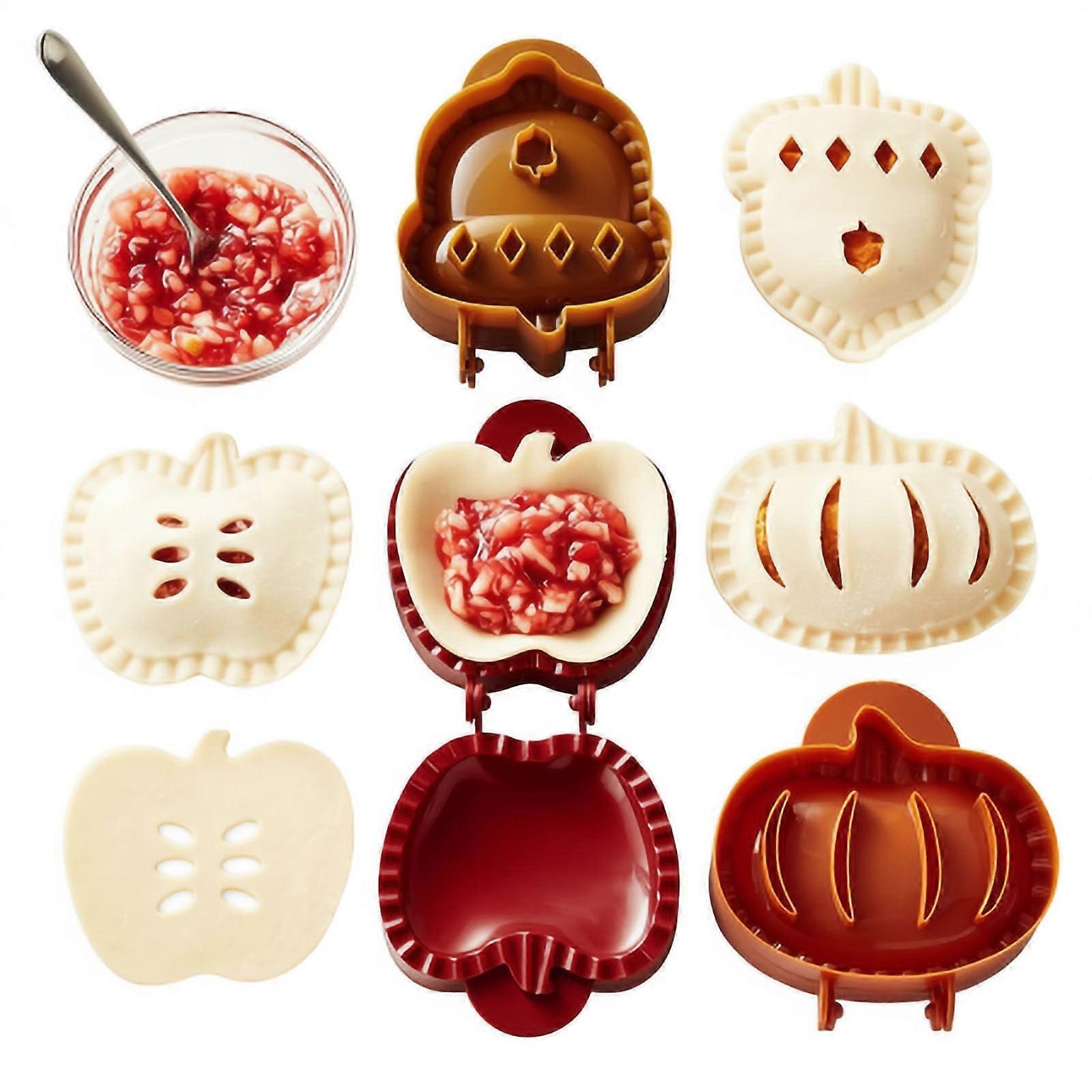 Fall Theme Pie Molds Apple Pumpkin Acorn Shapes Pocket Pie Press Durable Easy Clean Baking Tool