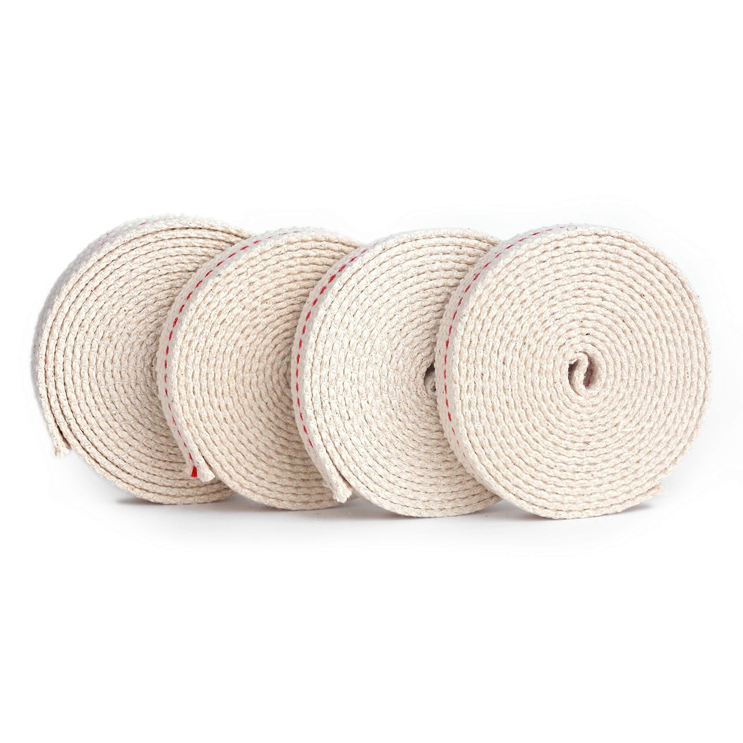 Oil Lamp Wick 4 Rolls 1/2 Inch Flat Cotton Lantern Wick Replacement 6.5ft Each Long Burn