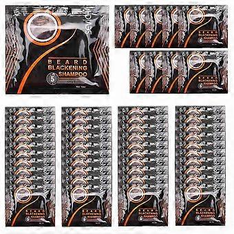 Sevich 50Pcs 5Mins Blackening Beard Shampoo Dye Beard Into Black Herb Natural Faster Blackening Beard Coloring Removal