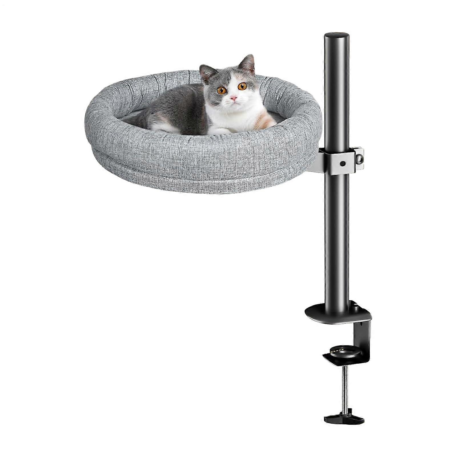 Cat Window Perch Hammock with 360° Rotation, Height Adjustable Wall Mounted Spacious Bed with Washable Liner