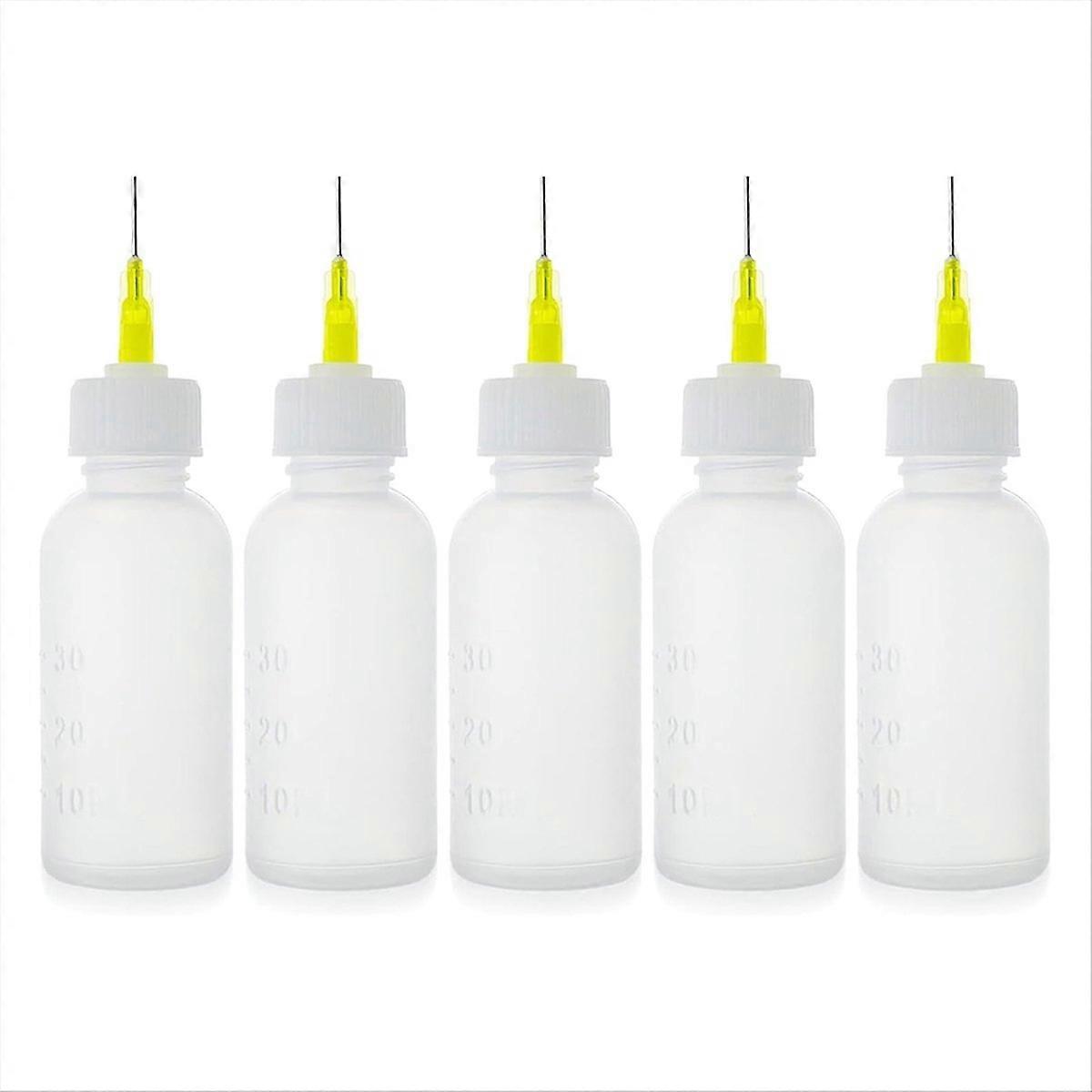 5 Pack 30cc Needle Glue Squeeze Bottle, Precision Tip Applicator