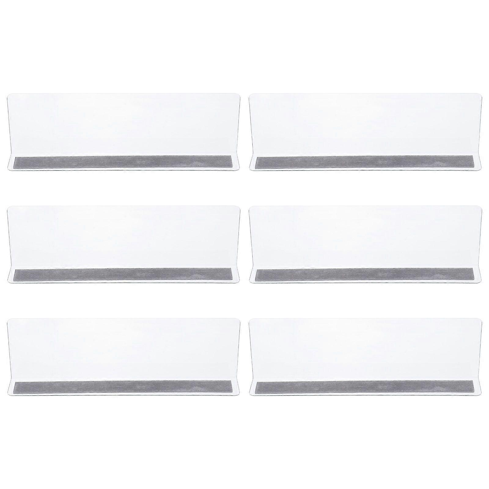 6Pcs Plastic Shelf Divider Supermarket Commodity Divider L-Shaped Side Baffle