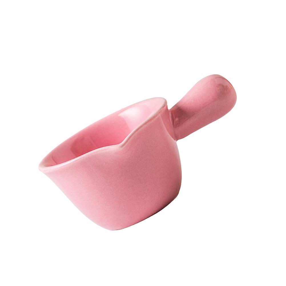 Milk Pot Ceramic Cookware for Kitchen Use Pink Single Handle Pan