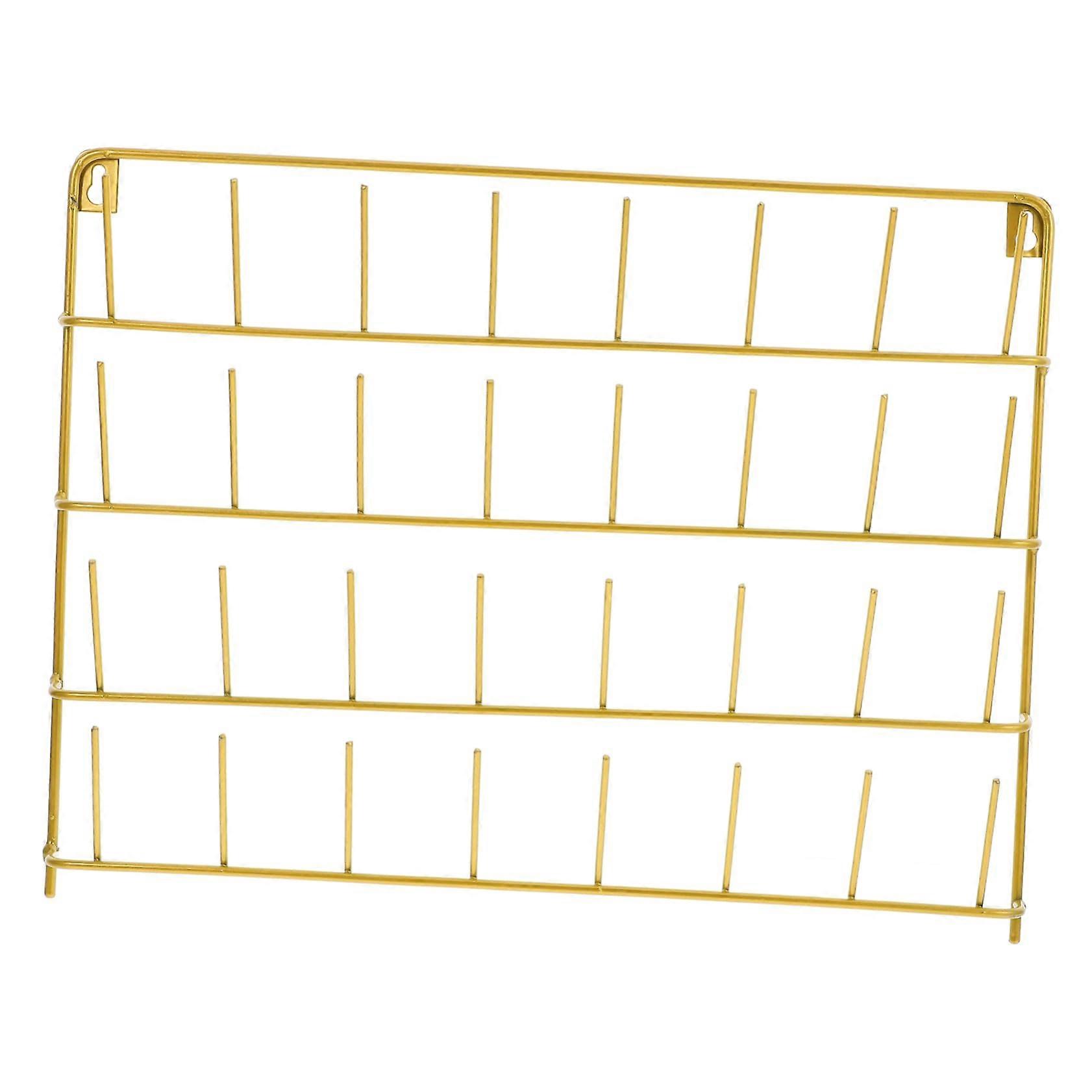 Sturdy Wall Mounted Thread Holder for Sewing Spools and Yarn Storage Space Saving Iron Rack