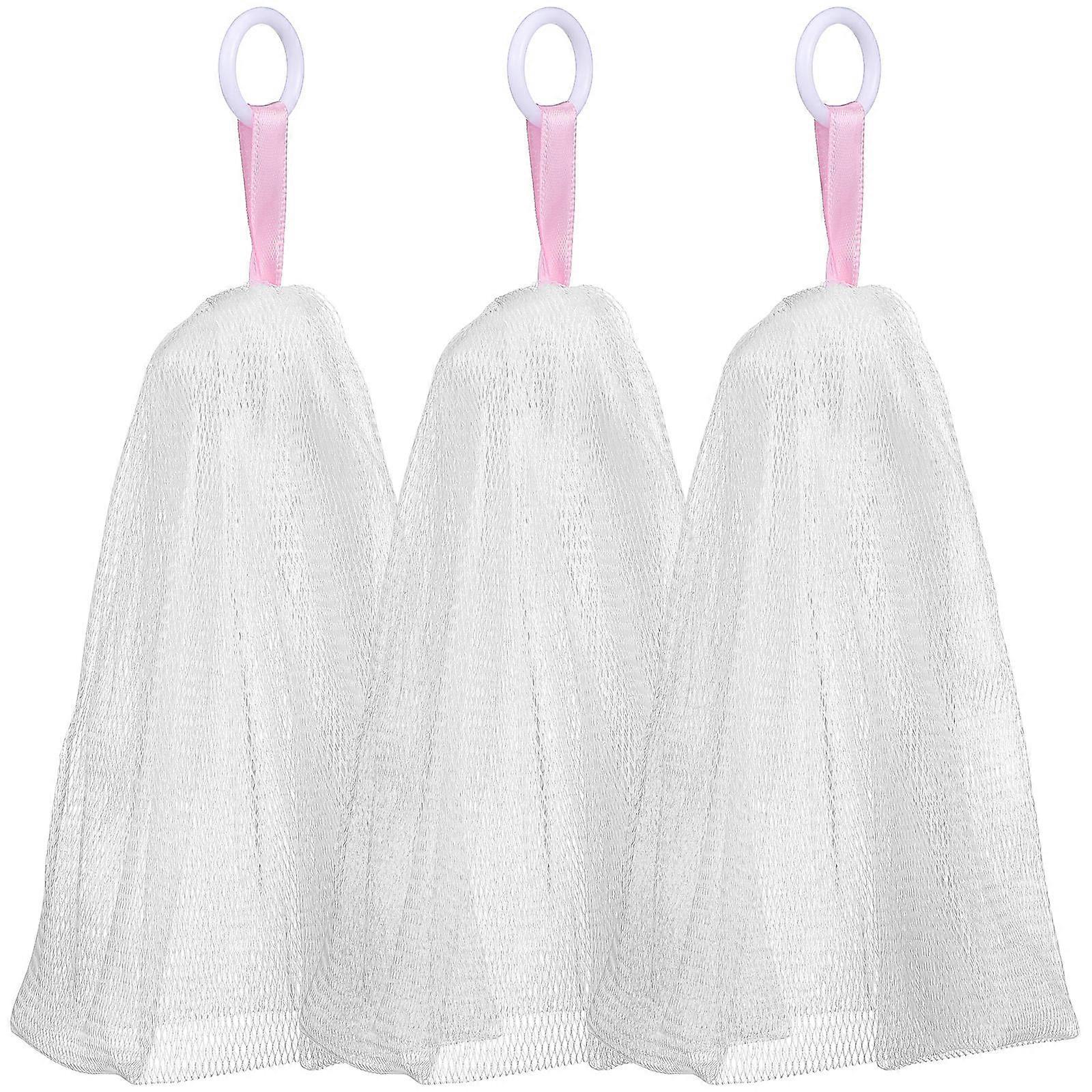 Soap Saver Transparent Mesh Soap Bag for Bath Use with Drawstring 3Pcs