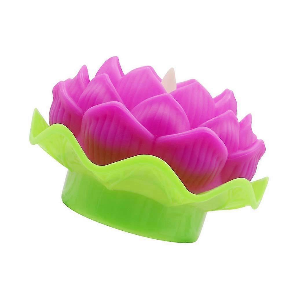 Rosy Electronic Lotus Light Lamp for Decoration Plastic