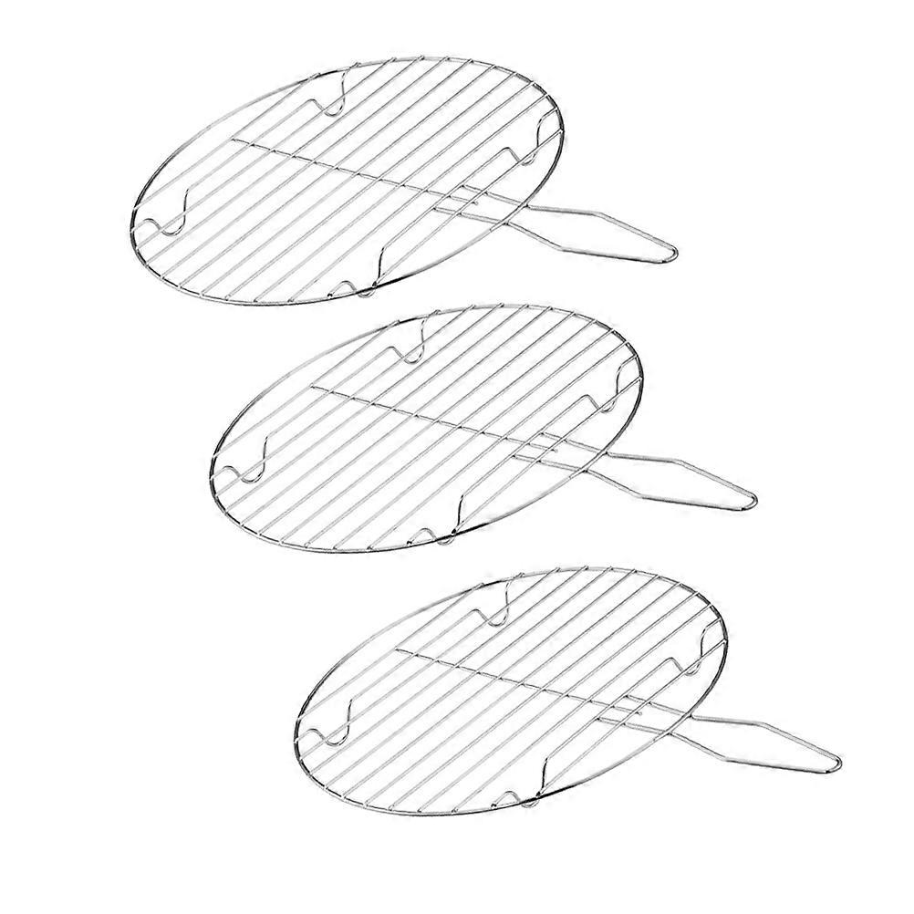 Round Barbecue Tools Set 3Pcs Iron Mesh for Garden Cooking Use