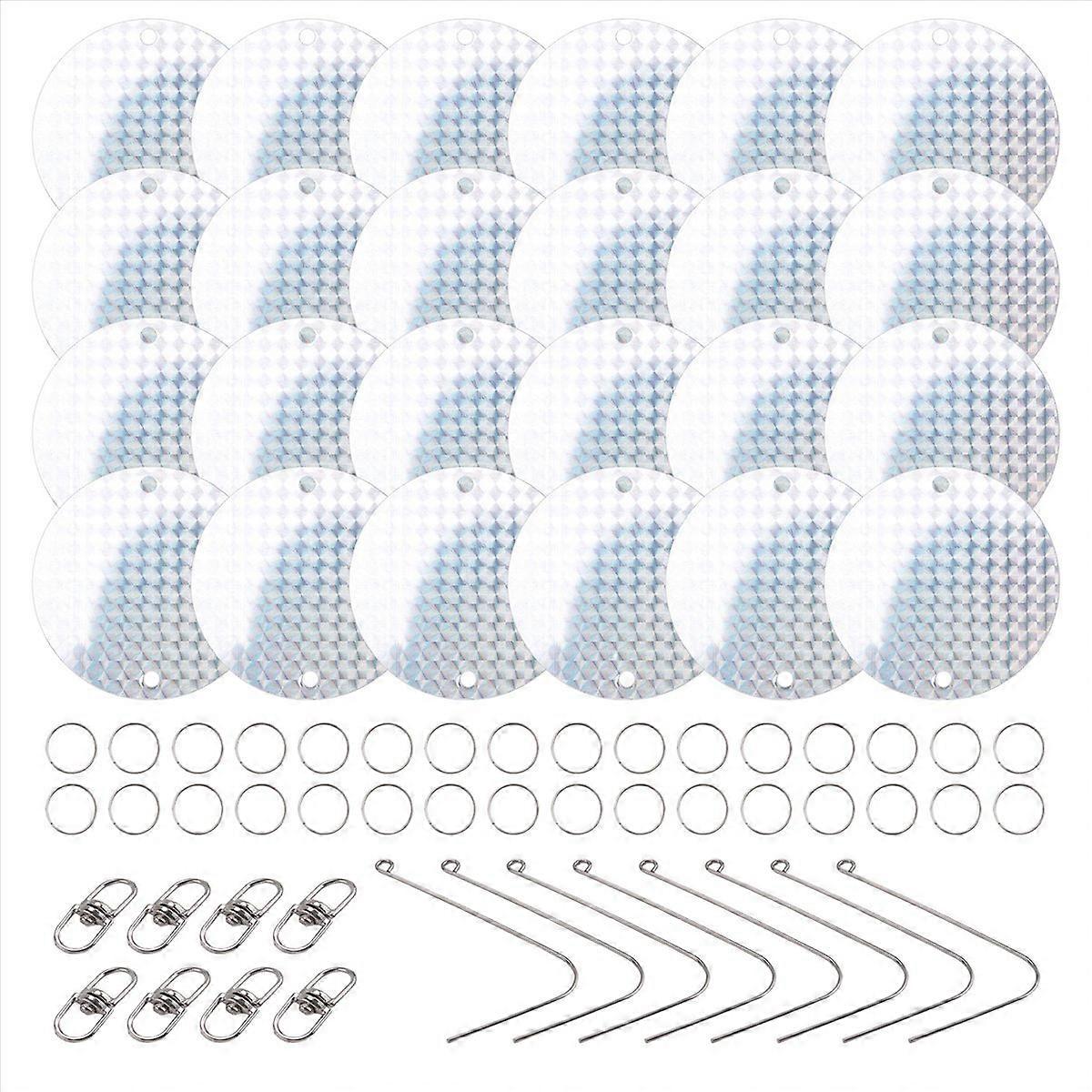 24PCS/Set Bird Repellent Discs Reflective Hanging Device to Keep
