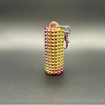 1 Stück rotgoldener 6,5 cm langer 3D-gedruckter Fidget Spinner mit Stachelkette, Geschenk, Massage, Stressabbau, tragbar.