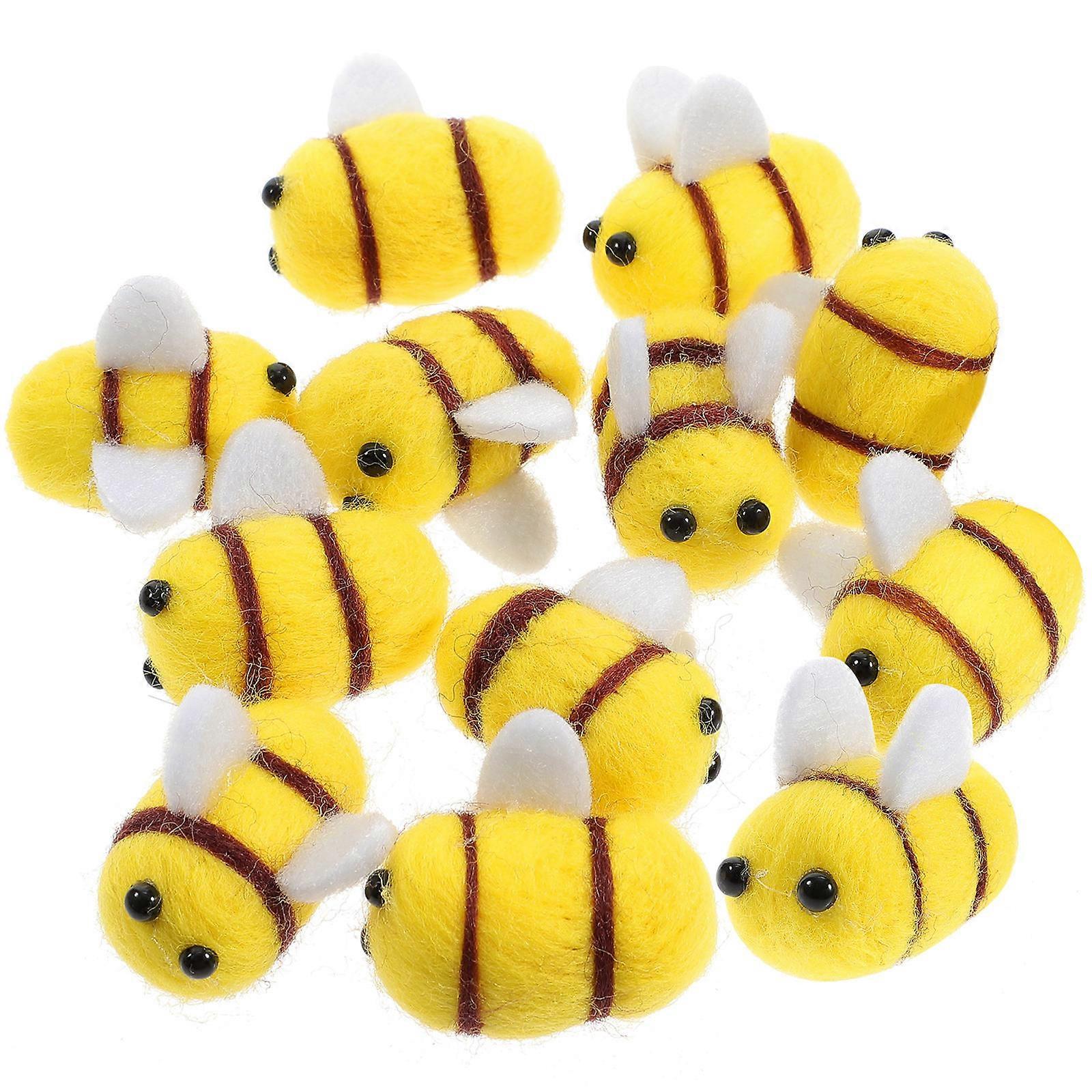 DIY Bee Clothes Decor Using 12Pcs Wool Felt Bee Decor Yellow Accessories