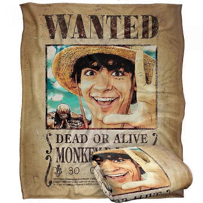 One Piece Live Action Soft Wanted Poster Monkey D. Luffy Blanket