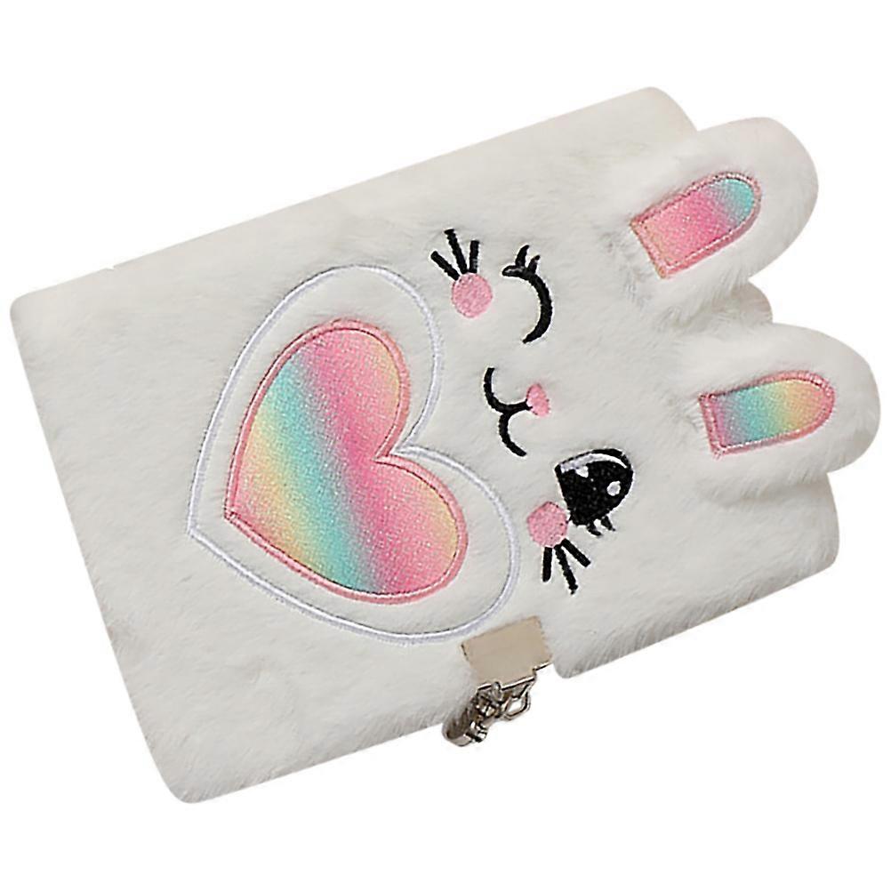 Cute Plush Cover Notebook for Taking Notes with Lockable Design