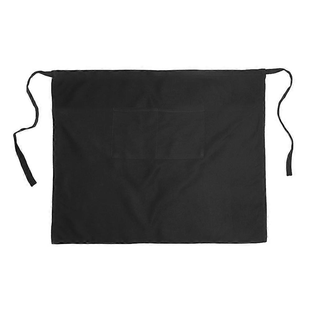 Kitchen Apron Half-Length Cooking Apron for Practical Use 1Pcs Black Polyester