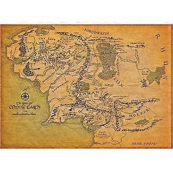 Quebra-cabeça de madeira com mapa da Terra Média, pôsteres, brinquedo para adultos, jogo antiestresse