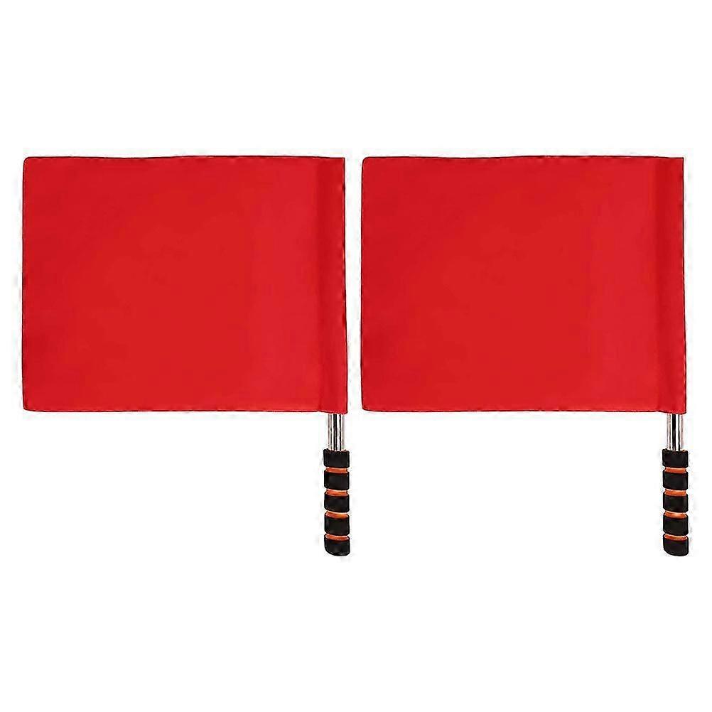 2Pcs Handheld Red Referee Racing Flags for Multi-Function Field Events Use