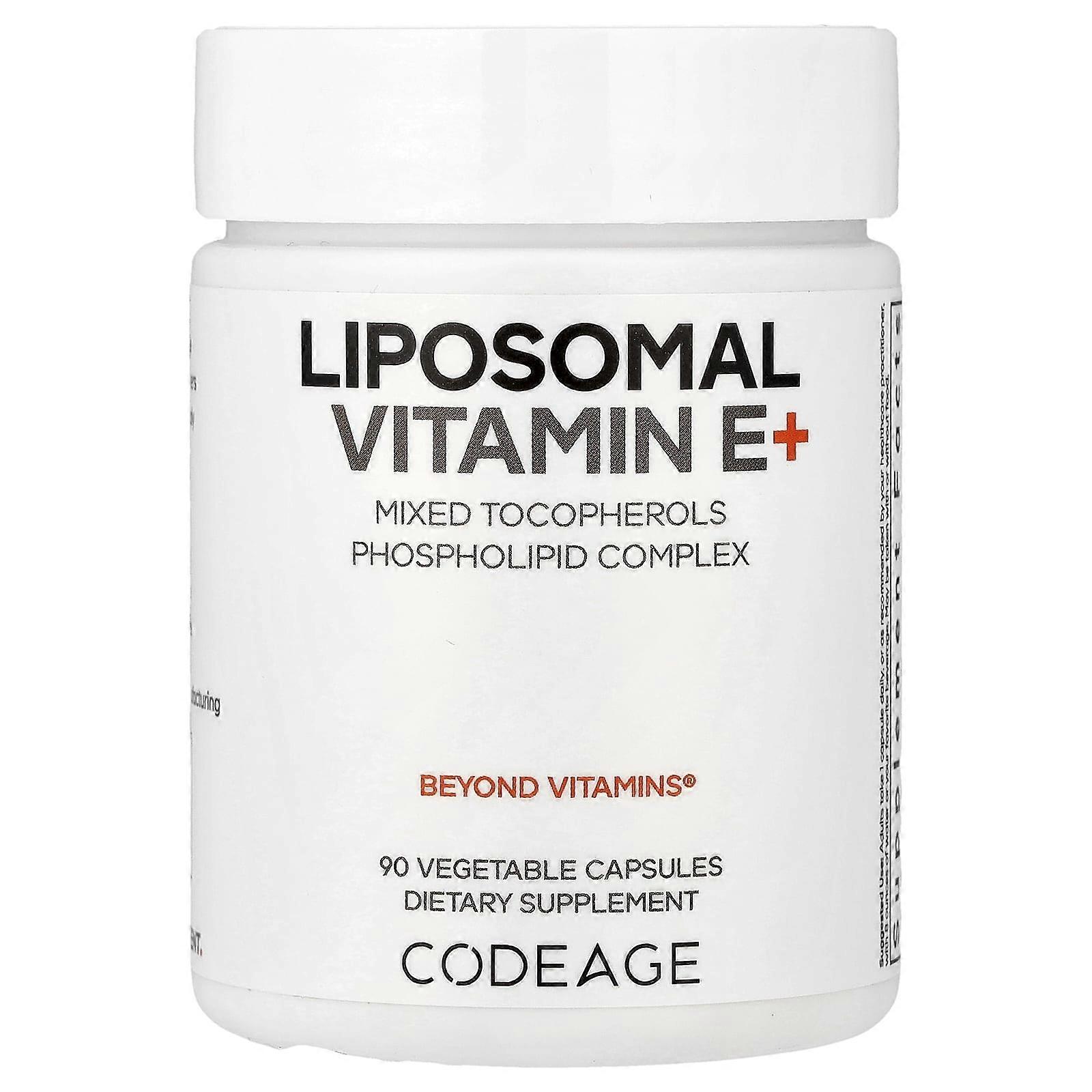 Codeage, Liposomal Vitamin E+, 90 Vegetable Capsules