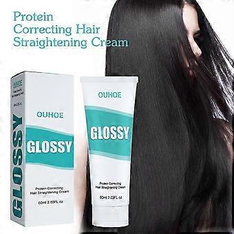 Crema de alisado de cabello de proteína, reparación de cabello seco dañado alisado sin alisado suavizante de cabello suavizante de cabello