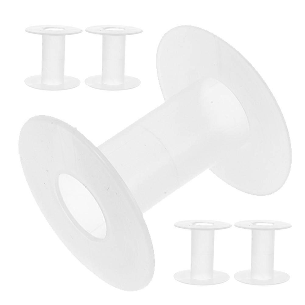 5 Pcs Empty Plastic Spools Ribbon Spools Thread String Bobbin Wire Weaving Bobbin Craft Spools For Embroidery And Sewing Machine Transparent