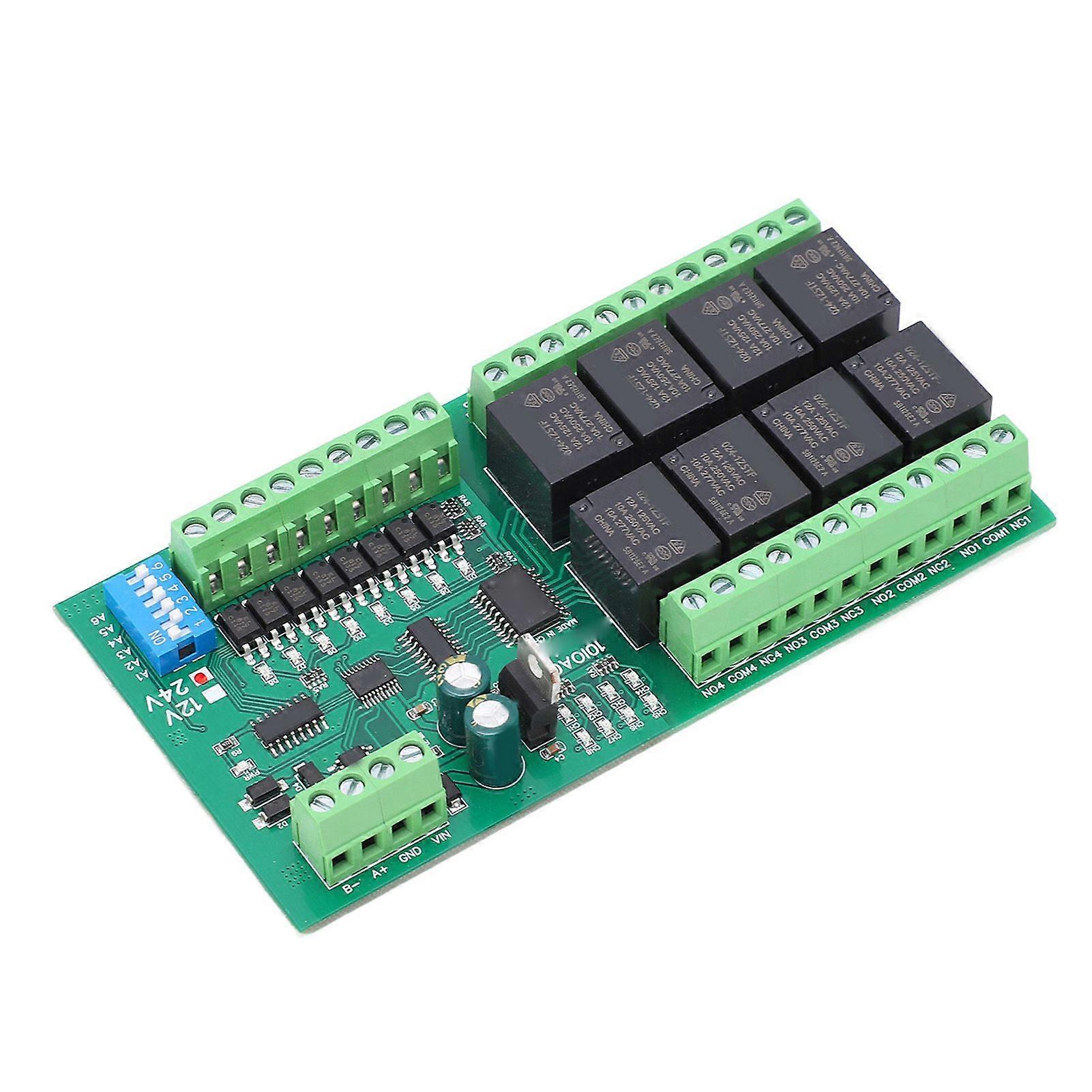 8 Channel Relay Module Quick Response Self Locking RS485 Relay Board with Hardware Reset Function DC 24V