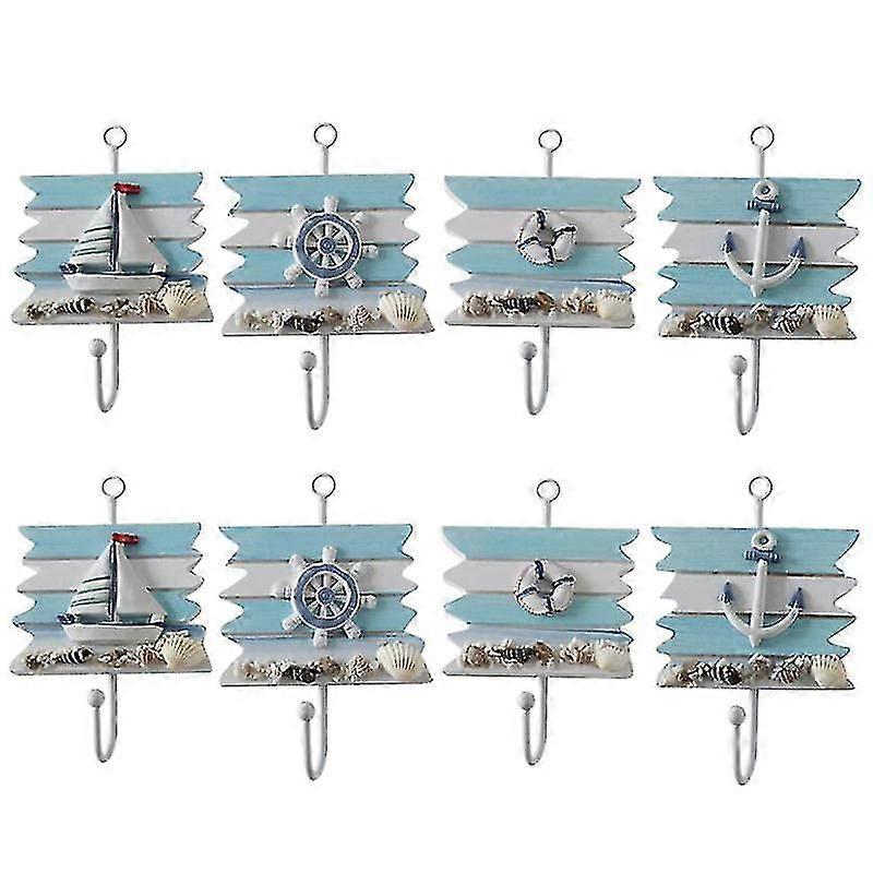 8pcs Storage Hooks, Stick Wall Hooks