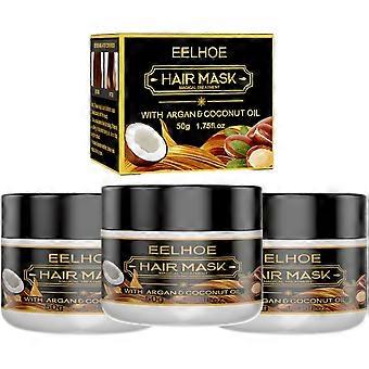Kit com 3 máscaras de queratina para cabelo, reparação capilar, máscara de queratina para cabelos secos e danificados S05