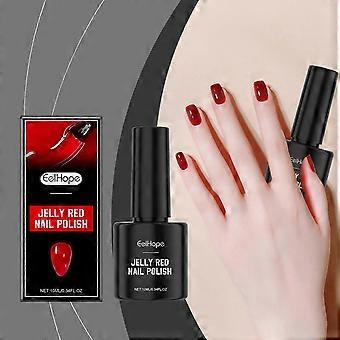 Jelly Red Nail Polish, 10ml Nail Polish Jelly Red, High Color Rendering, Smooth Texture, Quick Drying