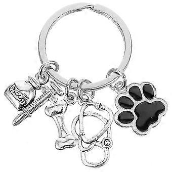 Paw Print Keychain Hanging Keyring Pendant Backpack Keyring Handbag Purse Charm