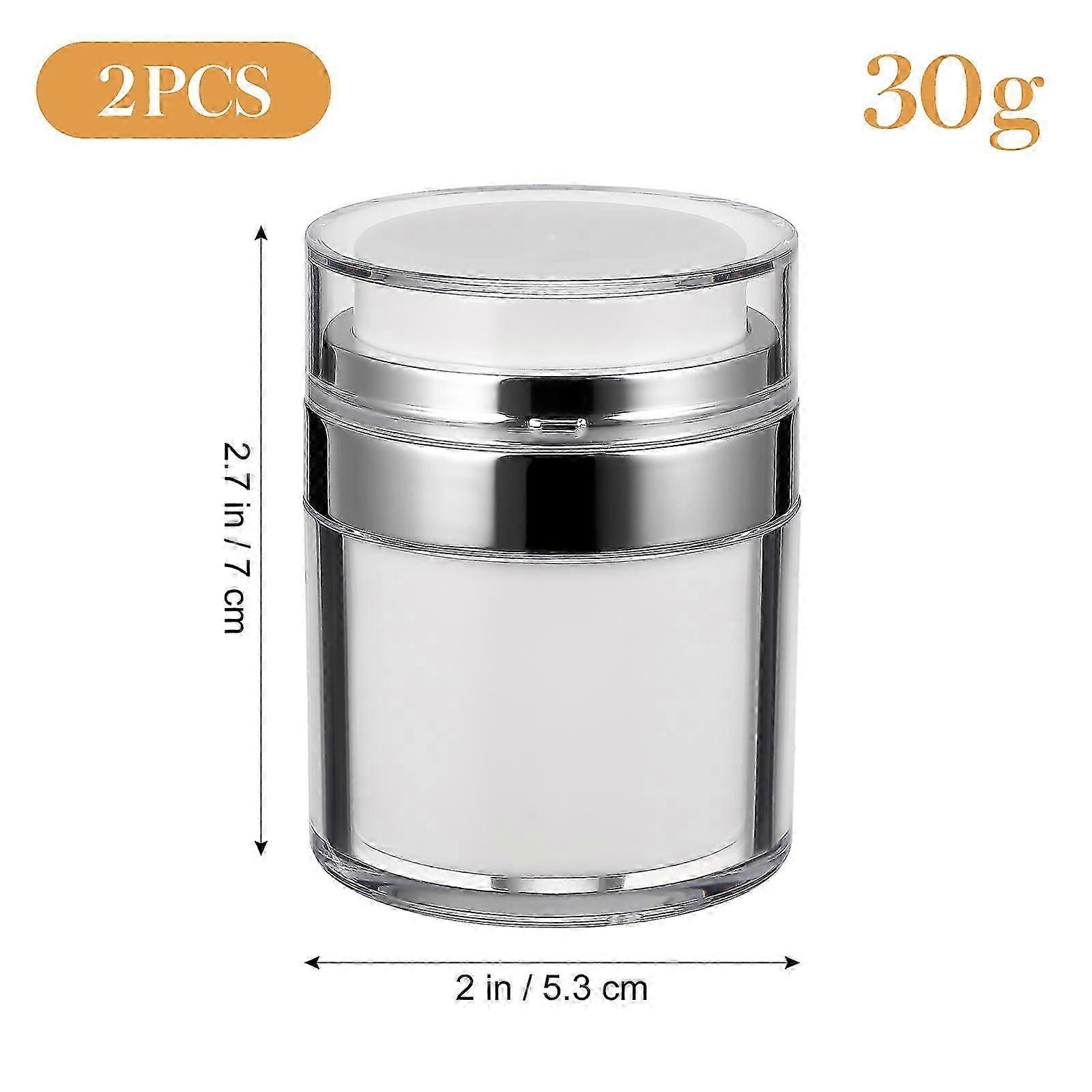 2 Pcs Empty Refillable Airless Vacuum Pump Bottles for Cosmetic Storage