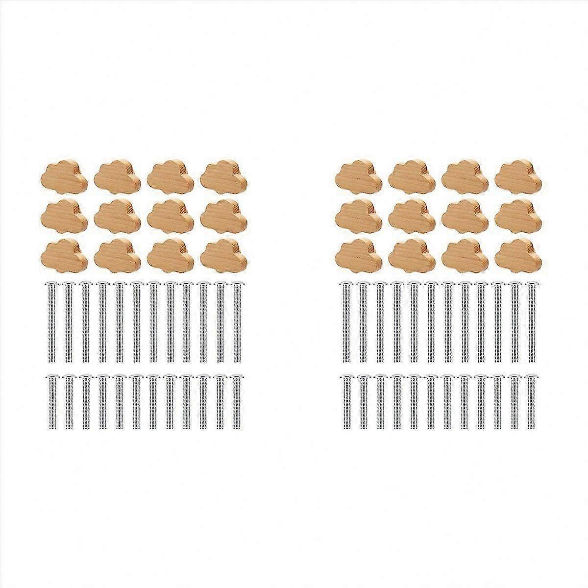 Cloud-Shaped Beech Wood Drawer Knobs and Dresser Pulls