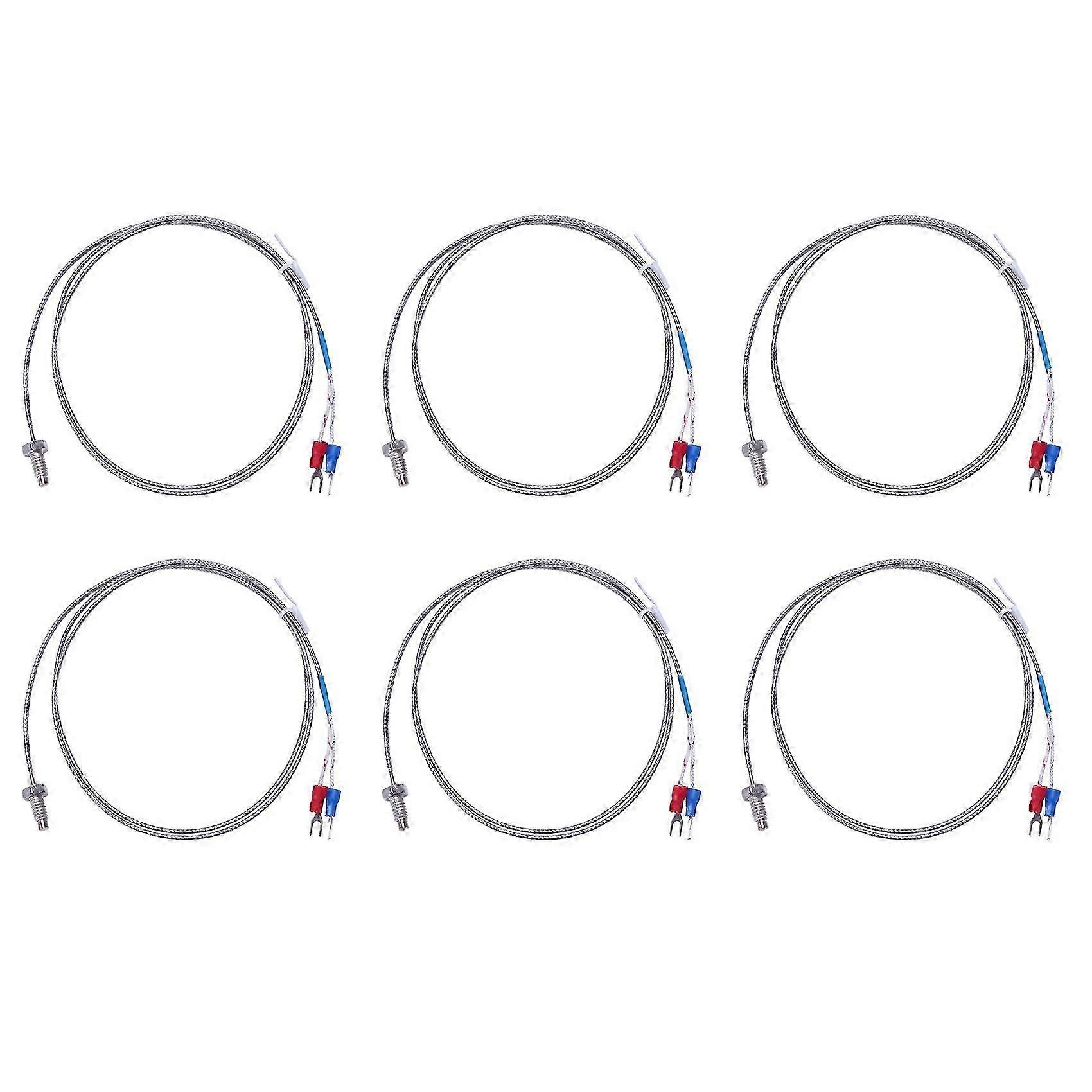 6pcs 3.3Ft K Type Thermocouple Temperature Controller 0-400C Sensor Probe