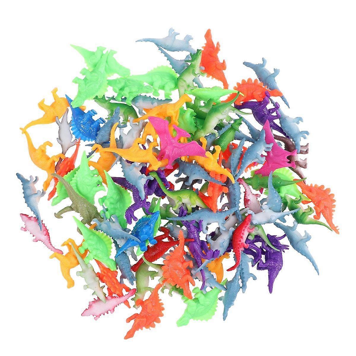 100pcs Children Mini Plastic Dinosaur Model Simulation Dinosaur Figures Toy Gift (Random Pattern)