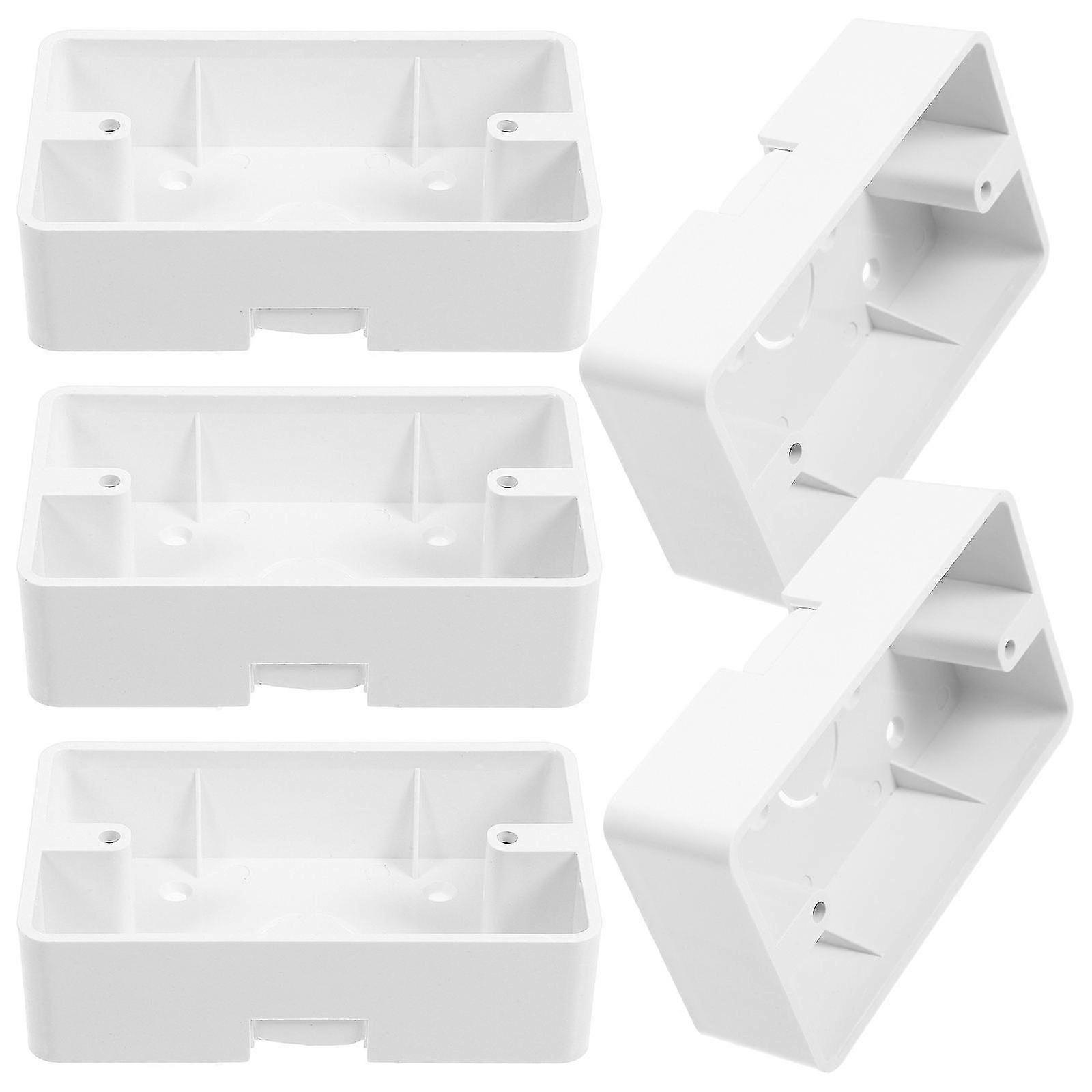 Surface Mount Electric Box Electrical Junction Box Office Environments Rectangular ABS Cavity Wall Installation 5Set