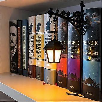 Neue Bibliothekslaterne – Dekorative Bücherregalbeleuchtung, LED-Nachtlicht für Leseecken, Bücherregallampe aus Holz, Bücherregallampe für Bücherregale.