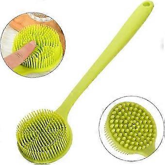 Silicone Body Brush, Bath Brush Back Scrubber Long Handle Bath Shower Brush with Ultra Soft Bristles,Non-Slip,Green zoog