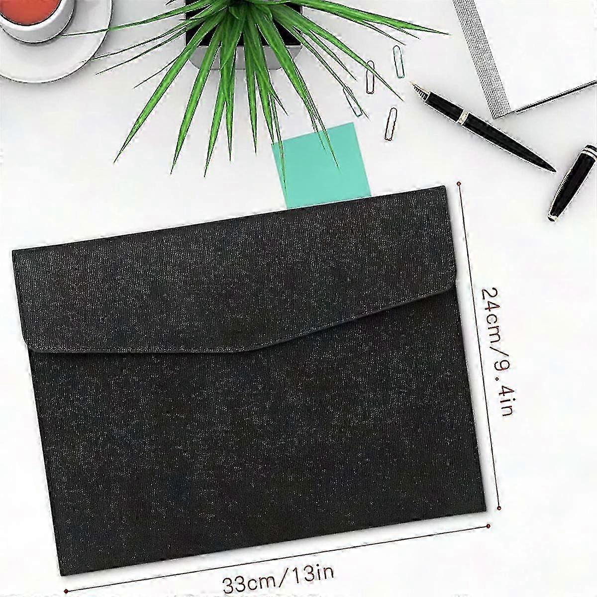 2Pcs Waterproof PU Leather A4 Document File Folder, Expanding Envelope Organizer for Papers