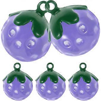 Purple Bells for Dog Collar 5Pcs Small Copper Pendant Charms