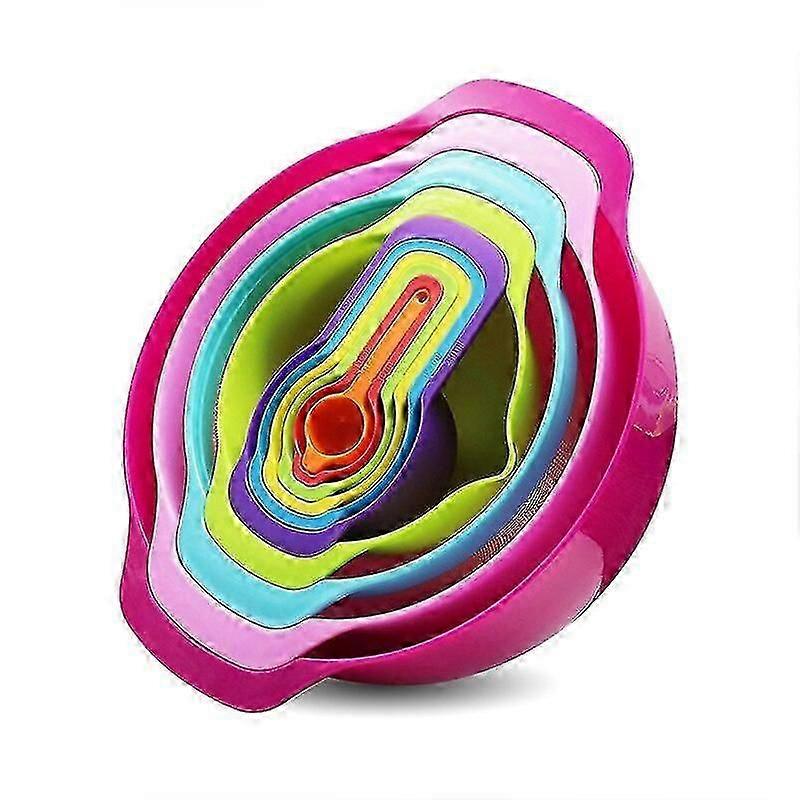 10pcs Creative Rainbow Measuring Basin Set Kitchen Baking Wa
