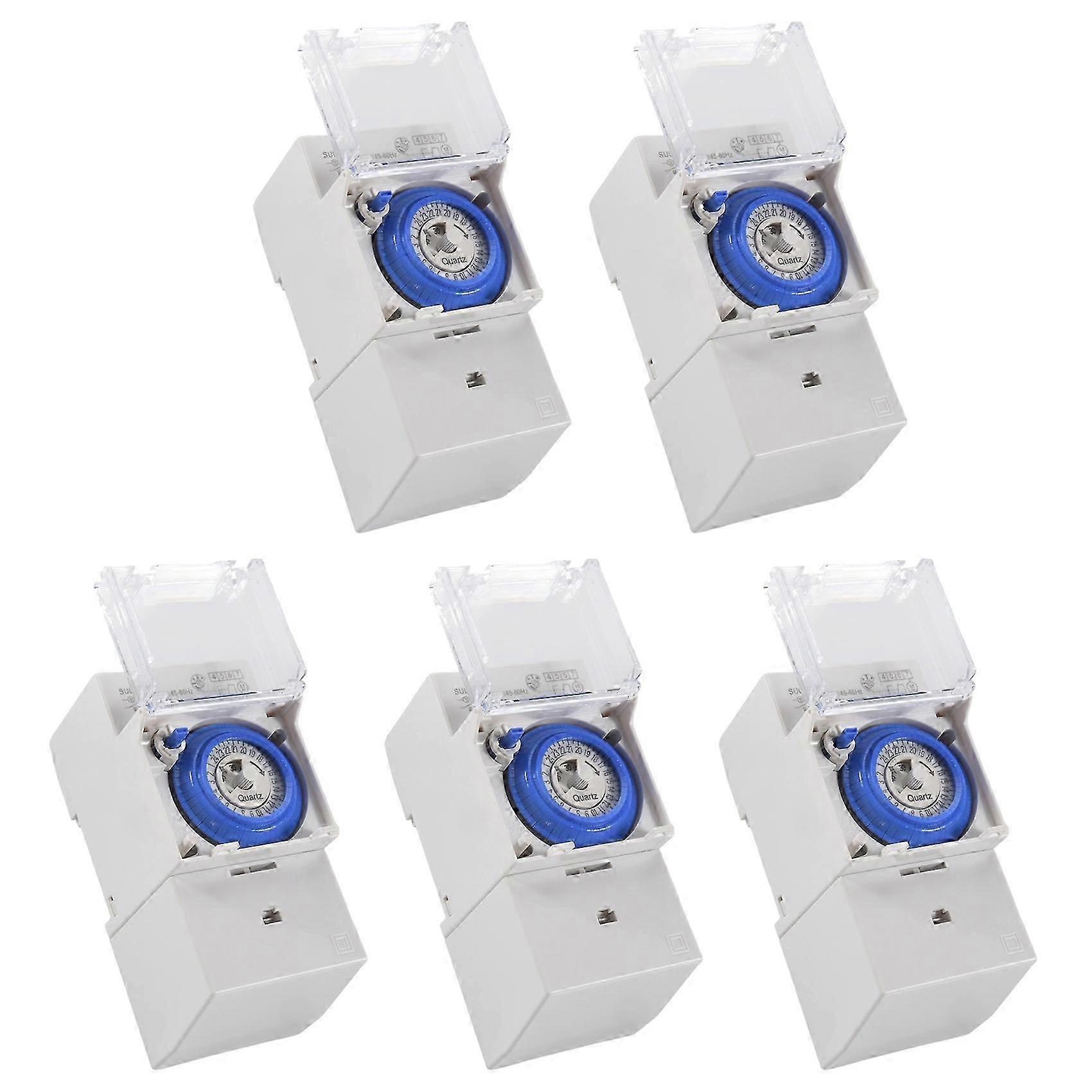 5X SUL181H Mechanical Timer 24 Hours Time Switch Relay Electrical Programmable Timer 24 Hour Din Rail Timer Switch