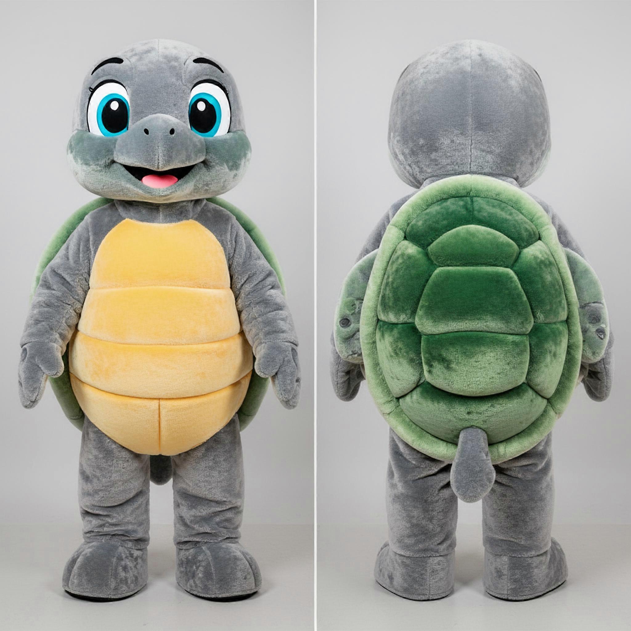 MASTICOT Gray Plush Shelled Sea Turtle Mascot