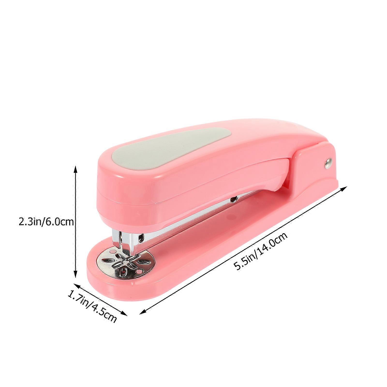 Rotating Stapler Desk Stapler for Office Binding Lightweight Pink