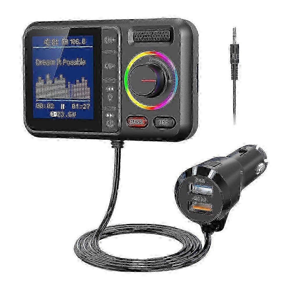 FM Bluetooth Transmitter with LED Backlight