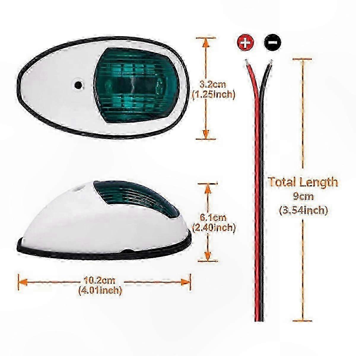 White LED Boat Sidelight ABS